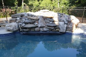 Rock waterfall installation